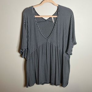 Mittoshop Blue and White Striped Top